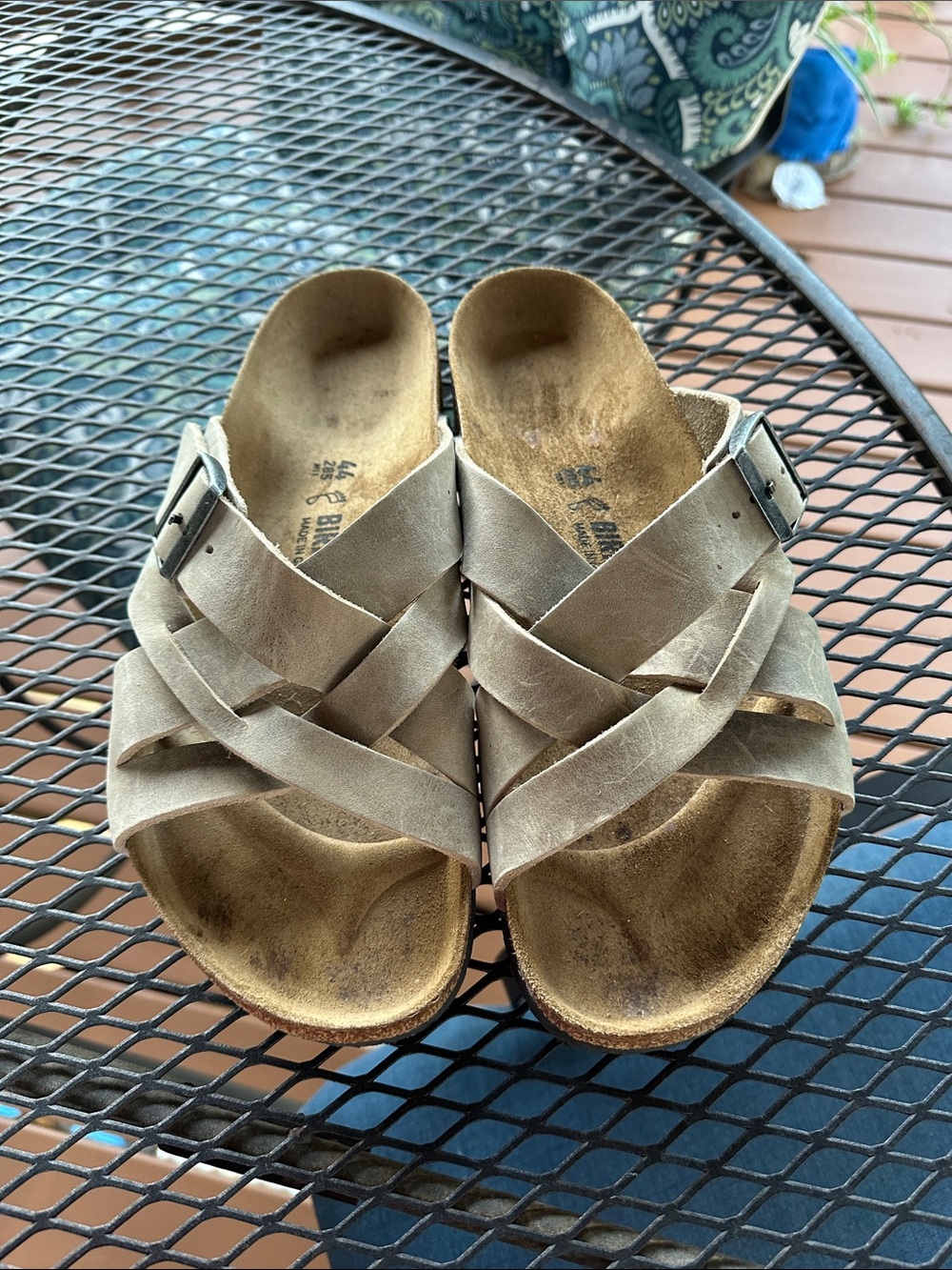 Birkenstock Men's Laguna Crisscross Slide Sandals in Beige
